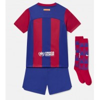 Billiga Barcelona Barnkläder Hemma fotbollskläder till baby 2023-24 Kortärmad (+ Korta byxor)